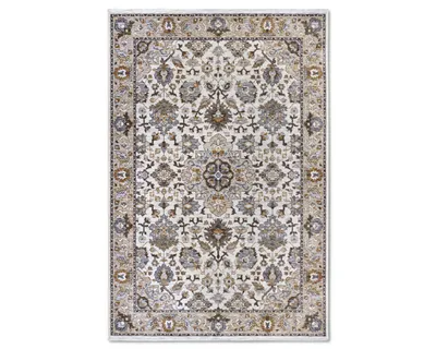 Zdjęcie produktu dla Dywan tradycyjny do salonu 200x265cm, klasyczny brązowo kremowy z frędzlami