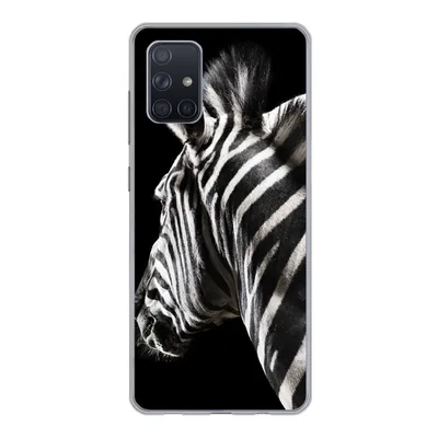 Produktbild von MuchoWow® Handyhülle Schutzhülle Hülle für Samsung Galaxy A51 Zebra - Tier - Schwarz - Porträt Silikon Softcase Handy Hülle - Schutzabdeckung