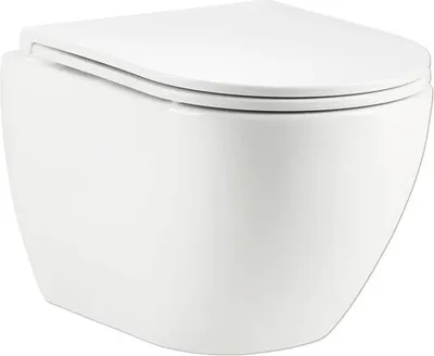 Obrázek produktu pro Závěsné WC form&style SAMAR bez splachovacího kruhu se systémem splachování Turbo Flush vč. WC prkénka