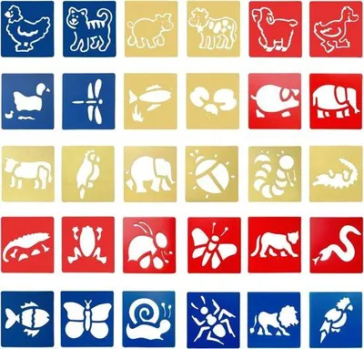 Immagine prodotto di Disegni di animali da colorare riutilizzabili per bambini, 30 pezzi