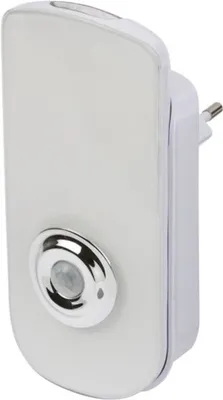 A white plug-in night light with a motion sensor.