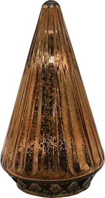 Image de Clayre & Eef Décoration de Noël avec éclairage LED Sapin de Noël Ø 11x19 cm Couleur cuivre Verre