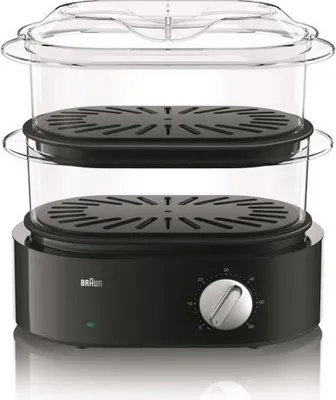Produktbild von Braun FS 5100, 2 Korb/Körbe, Schwarz, Arbeitsplatte, Drehregler, Vorderseite, 3,1 l