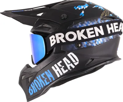 Produktbild von Broken Head Crosshelm Bavarian Patriot MX-2 + MX-Brille Struggler Blau : S (55-56 cm) Größe: S (55-56 cm)