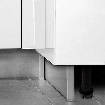 Immagine prodotto di Piedino regolabile per mobili da cucina, nero, altezza 12 cm, plastica