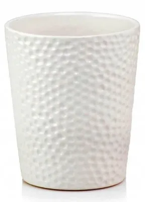 Produktbild von Runder Keramik Blumentopf Weiß Glasiert 9 cm Ø, Dekotopf Übertopf für Zimmerpflanzen, 11 cm Höhe