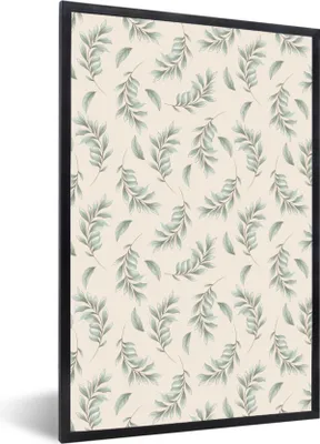 Produktbild von MuchoWow® MuchoWow® Gerahmtes Poster Blumen - Pflanzen - Pastell 40x60 cm - Poster mit zchwarzem Bilderrahmen - Papierdruck - Wandbilder
