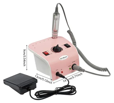 Produktbild von Nagelbohrmaschine, 35000 U/min einstellbare Geschwindigkeit, Fußpedalsteuerung, Rosa, EU