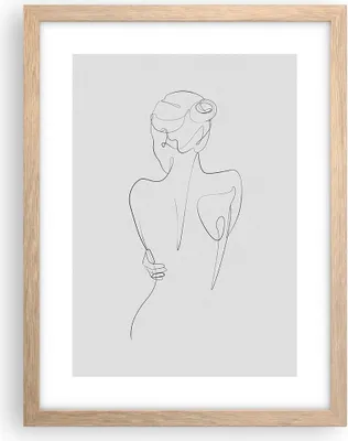 Produktbild von Gerahmtes Poster - Rahmen in heller Eiche - Körper Frau Zeichnung - 30x40 cm - Wand Bild - Wanddeko - Wandbilder - Kunstposter - Wandposter - Bilderrahmen - Bilder - Kunstdruck - P2NPA30x40-4651