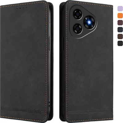 Produktbild von Hülle für Ulefone Note 19, Retro Kunstleder Ständer Klapphülle mit Kartenfächer und Magnetische Schwarz