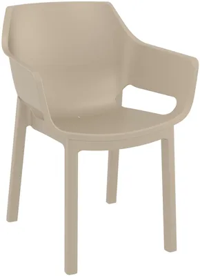 Produktbild von CLP Gartenstuhl stapelbar Dora, wetterfest und platzsparend, Sitz aus Kunststoff taupe