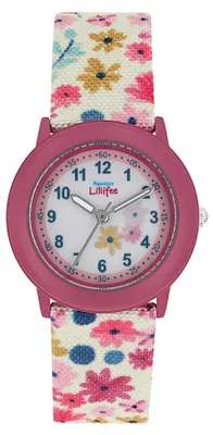 Produktbild von Prinzessin Lillifee Mädchen Armbanduhr 2039504 Textilband mit Blumenprint