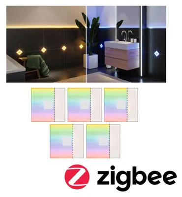 Produktbild von Paulmann 784.13, Intelligente Wandleuchte, ZigBee, Weiß, Integrierte LED, Aluminium, Kunststoff, Multi