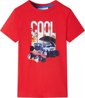 Produktbild von Kinder T-Shirt Rot Gr. 116 mit Auto Aufdruck