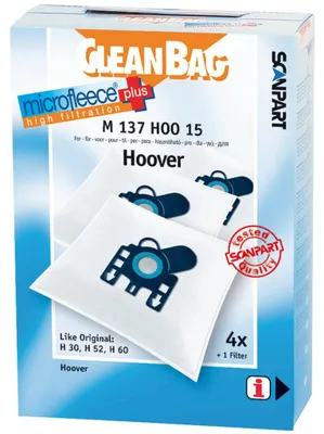Staubsaugerbeutel M 137 HOO 15, 15 Stück, Mikrofaser, Weiß