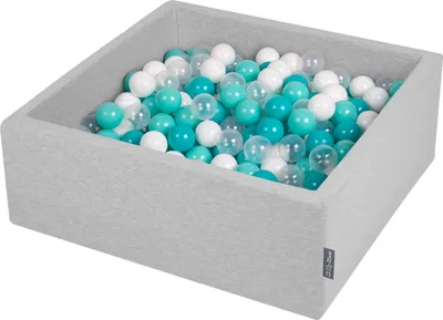 Produktbild von KiddyMoon Bällebad 90x40cm 300 Bälle ∅7cm Quadrat Bällepool Mit Bunten Bällen Für Babys Und Kinder