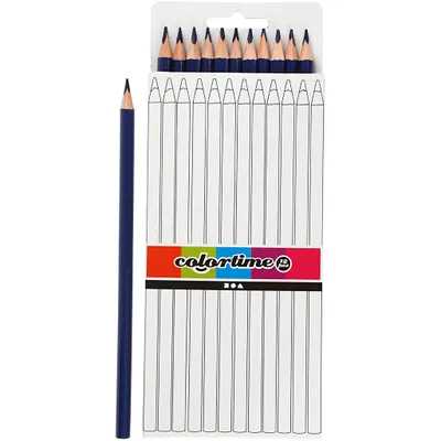 Produktbild von Colortime Buntstifte, Mine: 3 mm, L 17 cm, Dunkelblau, Basic, 12Stck.
