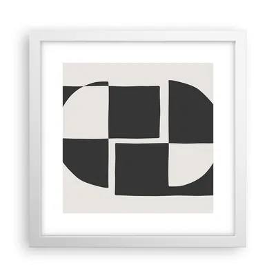 Produktbild von Gerahmtes Poster - Weißer Rahmen - Abstraktion Kontrast Figuren - 30x30 cm - Wand Bild - Wanddeko - Wandbilder - Kunstposter - Wandposter - Bilderrahmen - Bilder - Kunstdruck - P2WAC30x30-4495