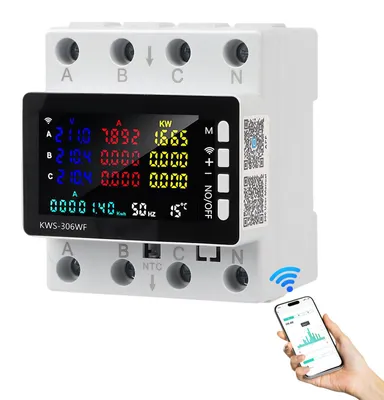 Obrázek produktu pro 3-fázové chytré elektroměry s Wi-Fi, digitální elektroměry s LCD displejem