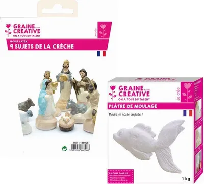 Produktbild von 9 Latex-Formen Santons - Weihnachtskrippe + Gips 1 kg