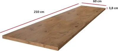 Produktbild von Arbeitsplatte 210 cm 38 mm Küchenzeile Küchenblock Eiche Lancelot Küche Vigo