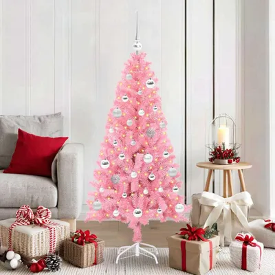 Zdjęcie produktu dla Maison Exclusive – choinka bożonarodzeniowa z 150 diodami LED i stojakiem, różowa, 150 cm, PVC