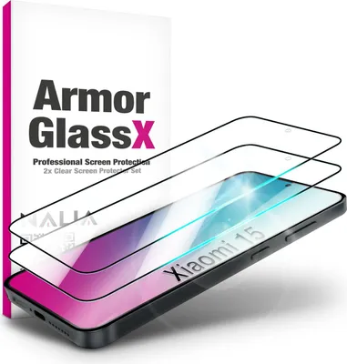 Image de ArmorGlassX pour Xiaomi 15 - 2x verre de protection d'écran - Transparent avec cadre noir