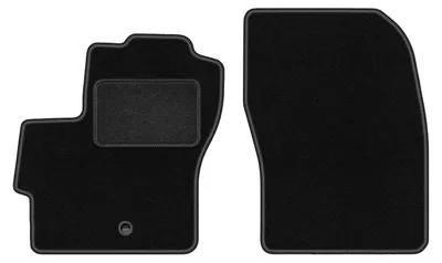 Produktbild von Velours-Fußmatten Vorne passend für Mazda 3 I BK (Schrägheck, Bj. 2003-2009) –  schwarz, passgenau, mit Befestigungen set 2 Stk. - STANDARD