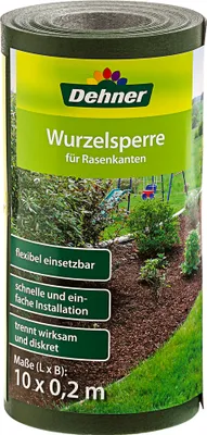 Produktbild von Dehner Wurzelsperre für Rasenkanten, ca. 10 x 0.2 m, Polypropylen, dunkelgrün