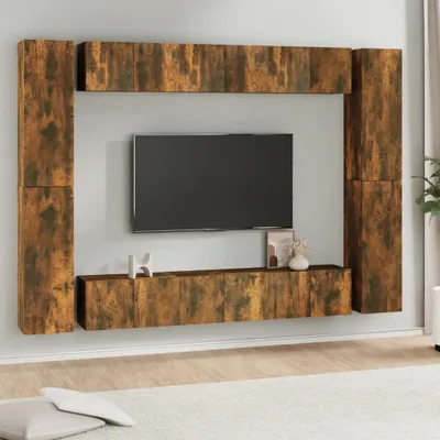 Produktbild von The Living Store 10-tlg. TV-Schrank-Set Räuchereiche Holzwerkstoff