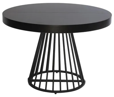 Image de MENZZO Table ronde extensible Grivery Noir pieds Noir