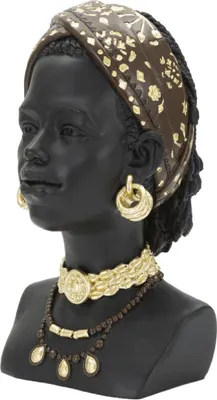 Produktbild von Mauro Ferretti Büste Massai Woman 19x18,5x30 cm schwarz