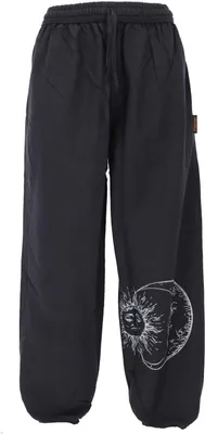Produktbild von Luftige Uni Aladinhose, Boho Sonne/Mond Baumwollhose, Bedruckte Pluderhose, Yogahose - Schwarz, Herren, Baumwolle, Größe: S