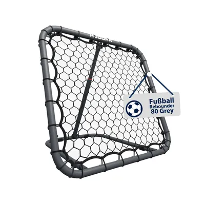 Produktbild von HUDORA Fußball Rebounder 80 Grey – Rebounder für Fußball mit 10-facher Winkelverstellung, PE-Netz & Tragetasche