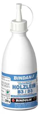 Produktbild von BINDAN-F Holzleim-D3  280 g FlascheB3/D3-Weißleim universell einsetzbar inkl. Pinsel zum Auftragen von E-Com24