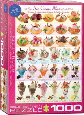 Produktbild von 1000 Teile Puzzle - Puzzle - Leckere Eissorten + DeLuxe 3er Set Puzzle Zubehör