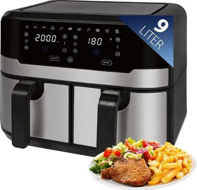 Immagine prodotto di Friggitrice ad aria calda doppia con doppio cestello e funzione Dual-Cook