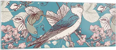 Produktbild von Bilder auf glas - Vogel Baum modern - 140x50cm - Glasbilder - Wandbilder - Kunstdruck - zum Aufhängen bereit - Wanddekoration aus Glas - Glas Bilder - Wandbild auf Glas - Einteilig - GAB140x50-3585