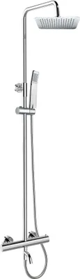 Immagine prodotto di Mereo Rubinetto termostatico da bagno con doccia a piastra quadrata, acciaio inox - CB60101TSD
