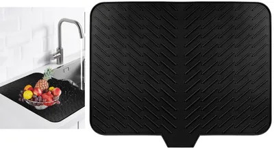 Obrázek produktu pro Odkapávací podložka – silikonová podložka na sušení – 58 x 44 cm – podložka pod nádobí – odolná vůči teplu – ekologická – protiskluzová