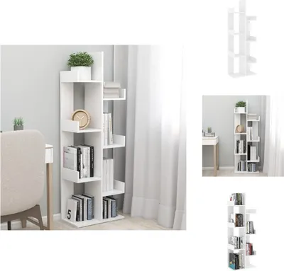 Obrázek produktu pro vvidaXL Regál na knihy bílý 48x25,5x140 cm Materiál na bázi dřeva - Regály a knihovny