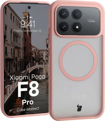 Produktbild von Handyhülle mit Magnetring für Xiaomi POCO F8 Pro, Bizon Case MatteO, Getönt-Hellrosa