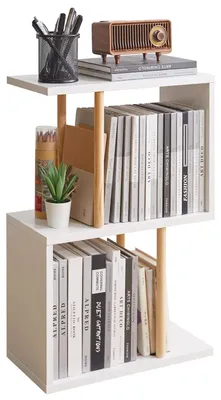 Obrázok produktu pre Malý bočný stolík s 3 otvorenými policami – biela farba, rozmer 40 x 20 x 60 cm