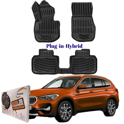 Produktbild von Trimak Autofußmatten kompatibel mit BMW X1 U11 PHEV ab 2022 Auto Allwetter Gummimatten