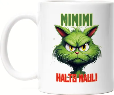 Produktbild von Mimimi Halts Maul Tasse Weiß Weihnachten Cat Katze Nörgeln Sarkasmus Geschenk