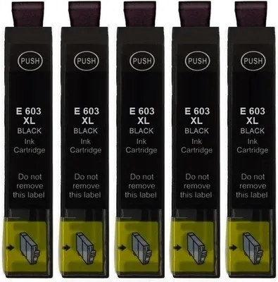 Produktbild von 5 kompatible Patronen 603 XL Schwarz für Epson XP-2100 2105 2150 2155 3100 3105 3150 3155 4100 4105 4150 4155 WF-2810 2820 2830 2835 2840 2845 2850