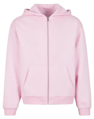 Produktbild von Build Your Brand - Kapuzenpullover für Herren, Durchgehender Reißverschluss, Flauschig TN2636 (S) (Hellrosa)