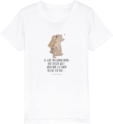 Produktbild von Mr. & Mrs. Panda Kleinkinder T-Shirt Papa Bär 3-4 Jahre (98/104) - Weiß - Geschenk, Vatertag, Kinder, Muttertag, Teenager, Kindershirt, Geburtstag, für