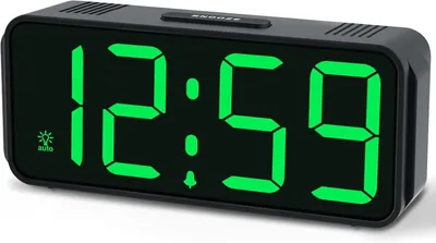 Zdjęcie produktu dla Cyfrowy budzik zasilany bateriami, z wyświetlaczem LED, automatyczną regulacją jasności, funkcją drzemki, regulacją głośności, trybem 12/24 godziny, idealny jako budzik podróżny dla dzieci i dorosłych, z zielonymi cyframi