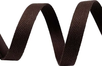 50m Köperband 10mm breit schokobraun